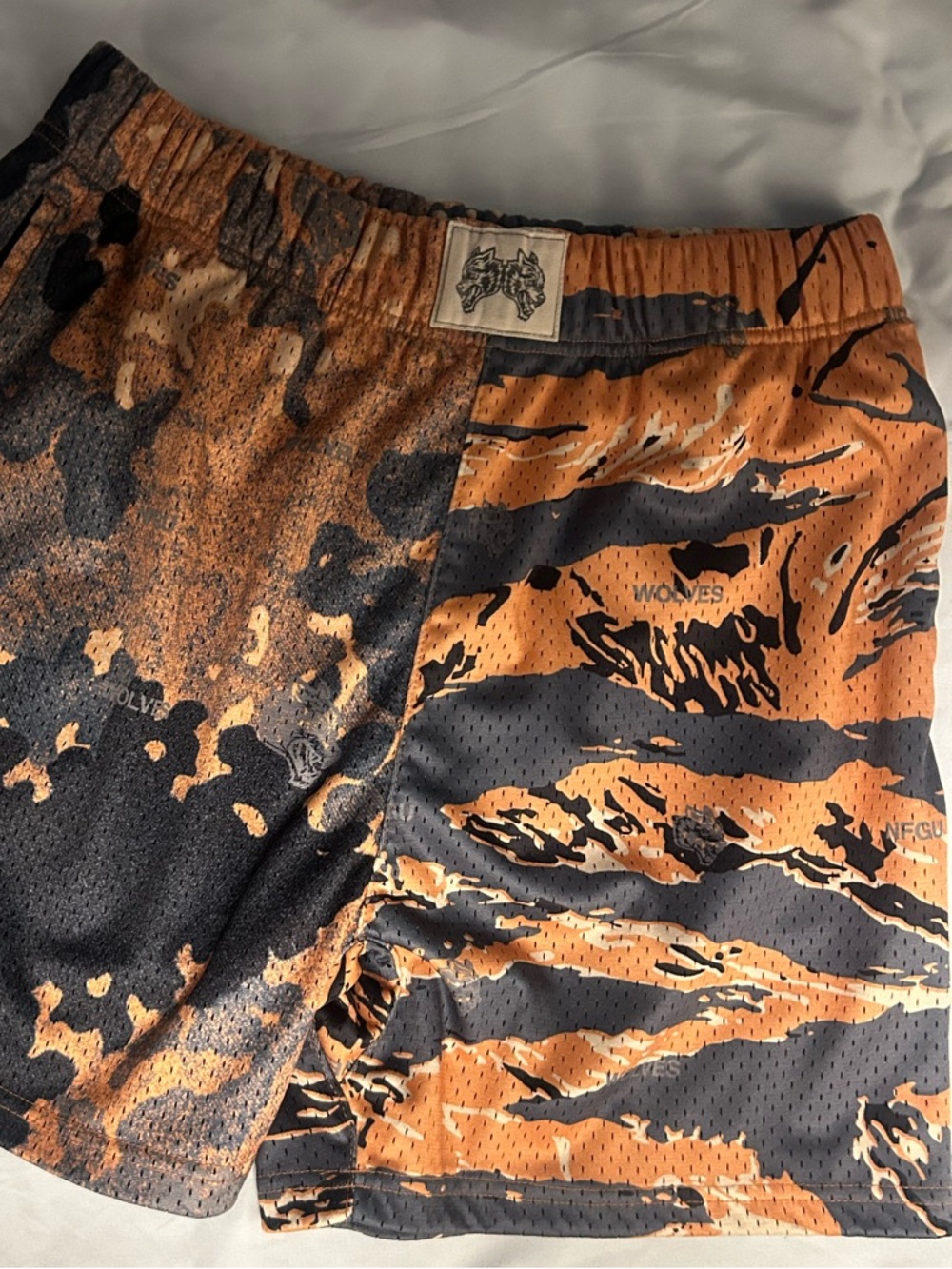 Darc Sport Men's Orange & Black Camo Athletic Shorts